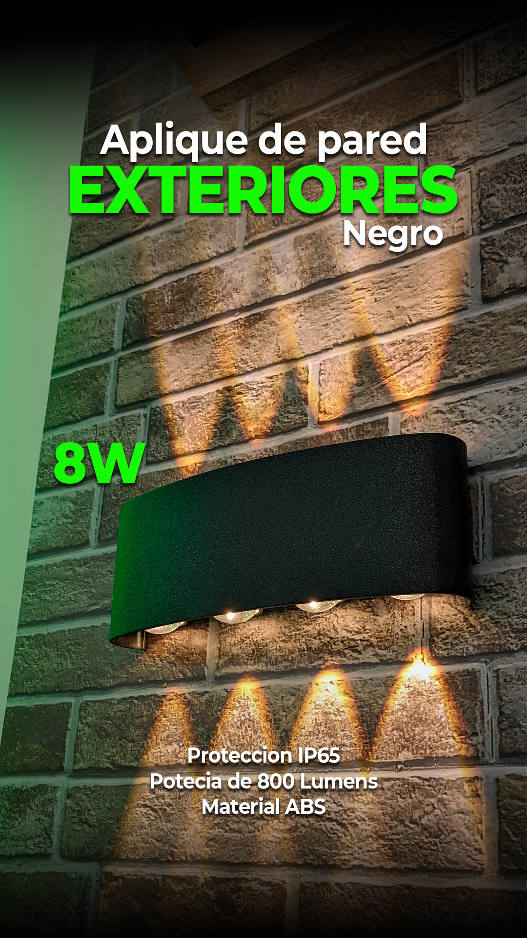 Aplique negro 3K 8W VÃ«rt